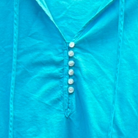 Sea Salt Beautiful Turquoise Colored Cotton Top with Hoodie XL EUC - Picture 4 of 6